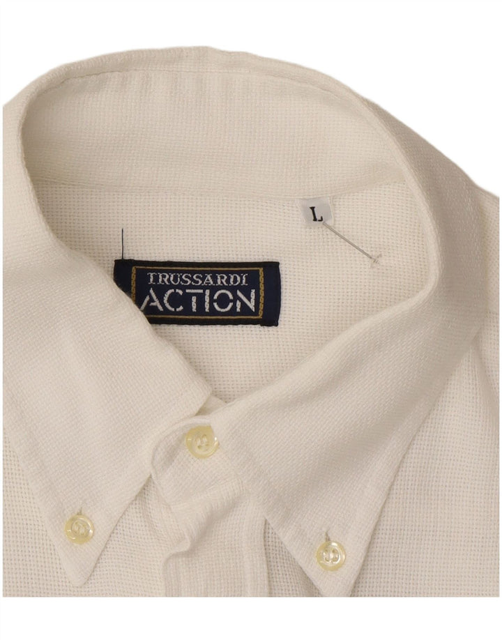 Trussardi Chemise Large Blanc Homme