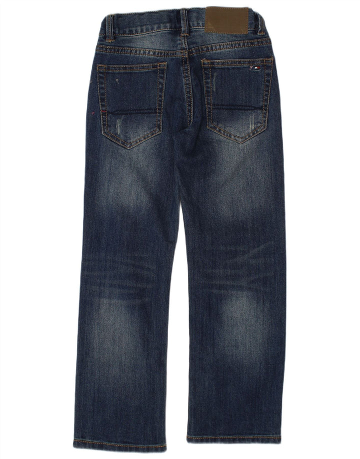 TOMMY HILFIGER Jean droit effet vieilli pour garçon 5-6 ans W24 L20 Bleu