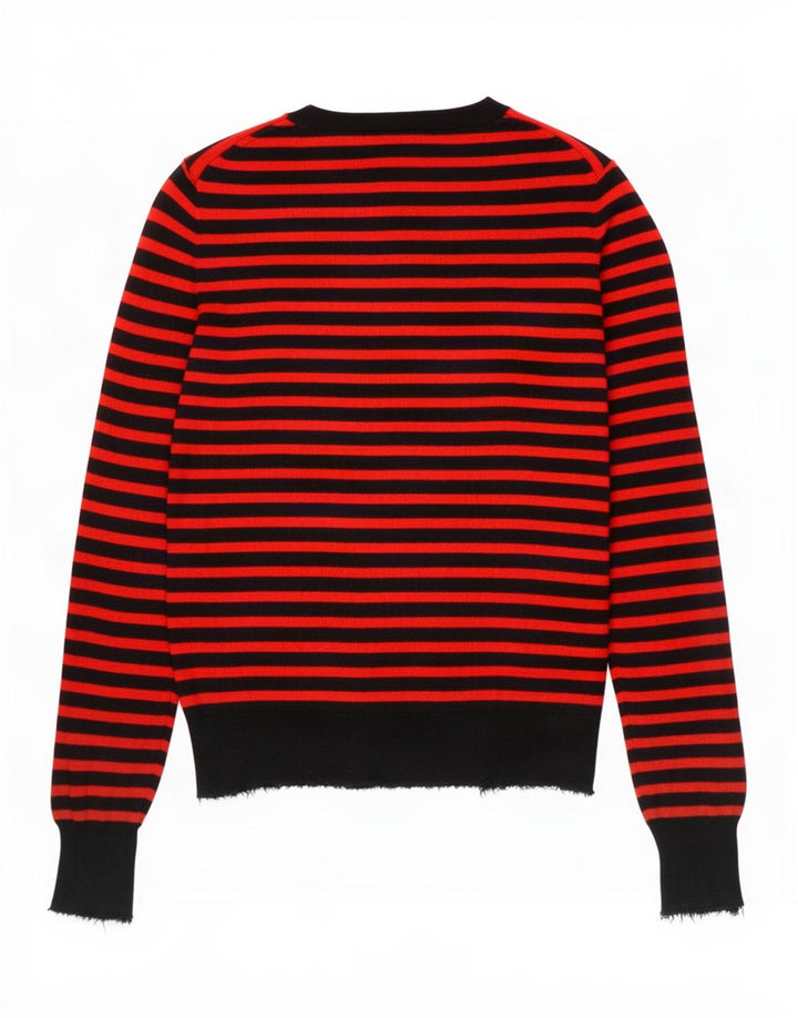 Zara Pull ras du cou pour femme UK 12 Modal rayé rouge moyen