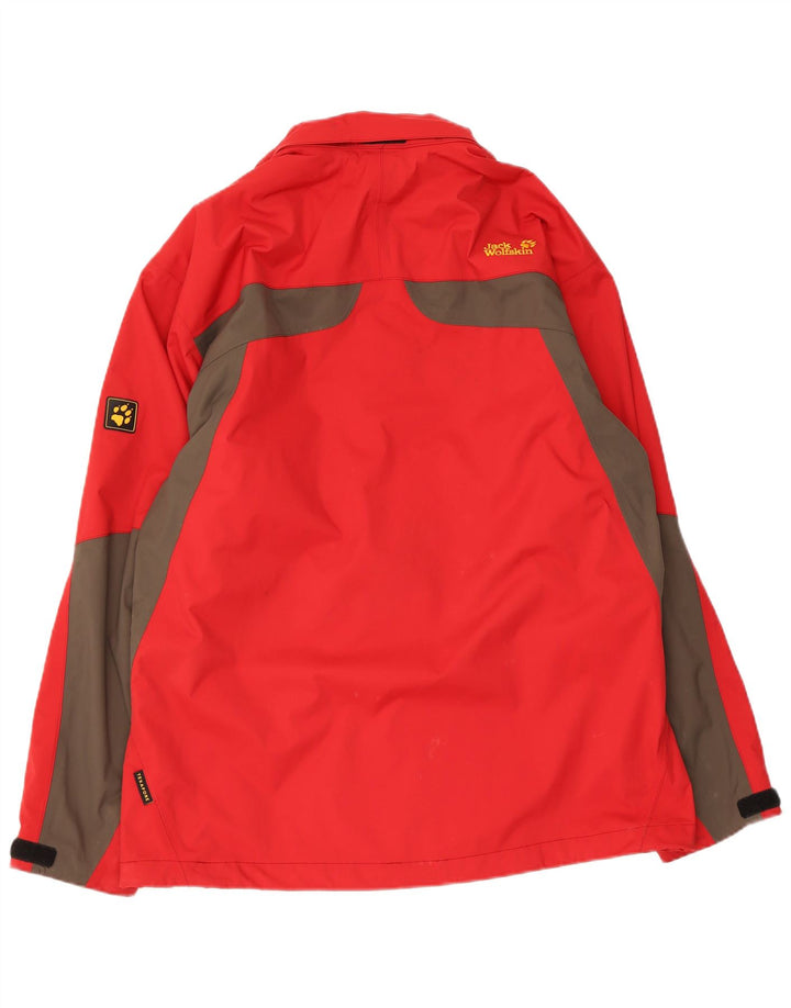 Jack Wolfskin Veste de Pluie Homme UK 40/42 Large Rouge Polyamide