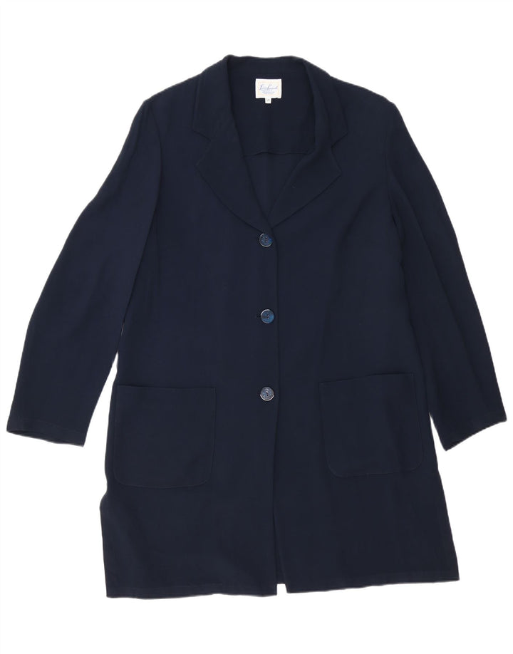 Luisa Spagnoli Pardessus IT 50 XL Bleu Marine Acétate Femme