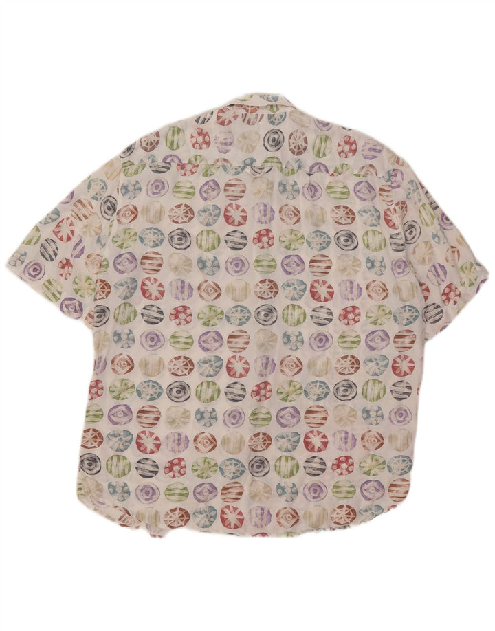 Giunco Chemise à manches courtes pour hommes Taille 42 16 1/2 Grand Géométrique multicolore