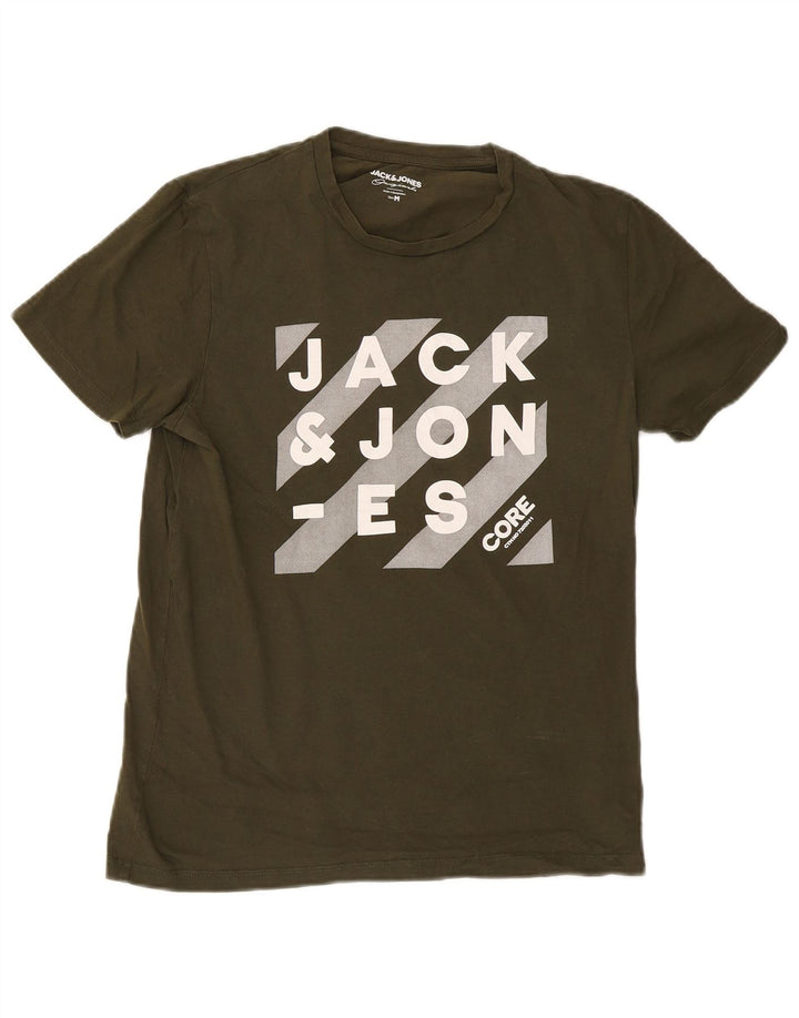 Jack & Jones Haut T-Shirt Graphique Homme Kaki Moyen Coton