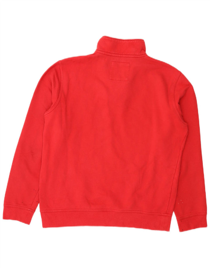 Crew Clothing Sweat-shirt à col zippé pour homme en coton rouge moyen