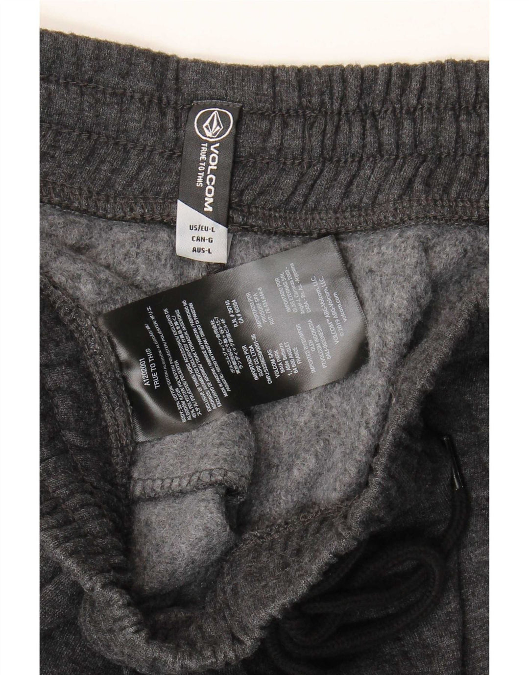 Volcom Pantalon de Survêtement Graphique Homme Joggers Large Gris Coton