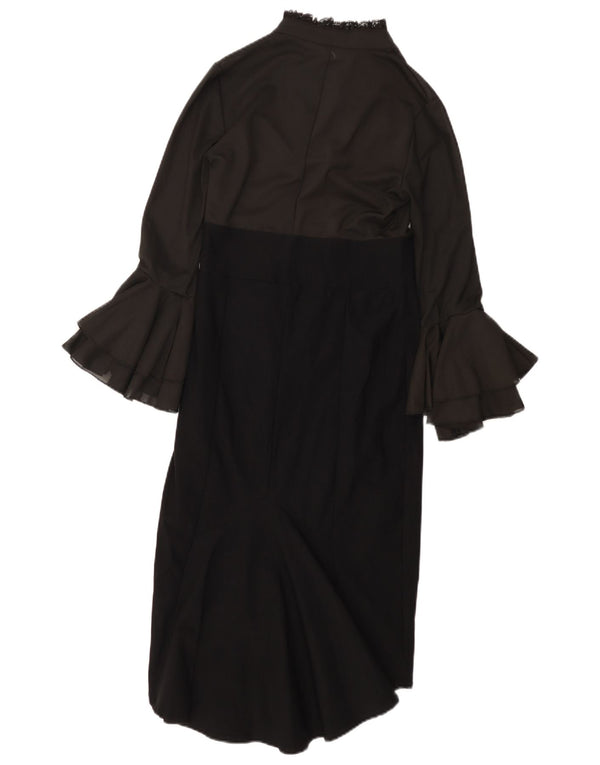 KILLSTAR Womens Long Sleeve Maxi Dress UK 8 Small Black Colourblock