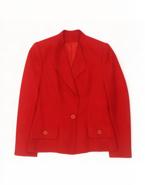 vintage Femmes 1 Bouton Blazer Veste UK 12 Rouge Moyen