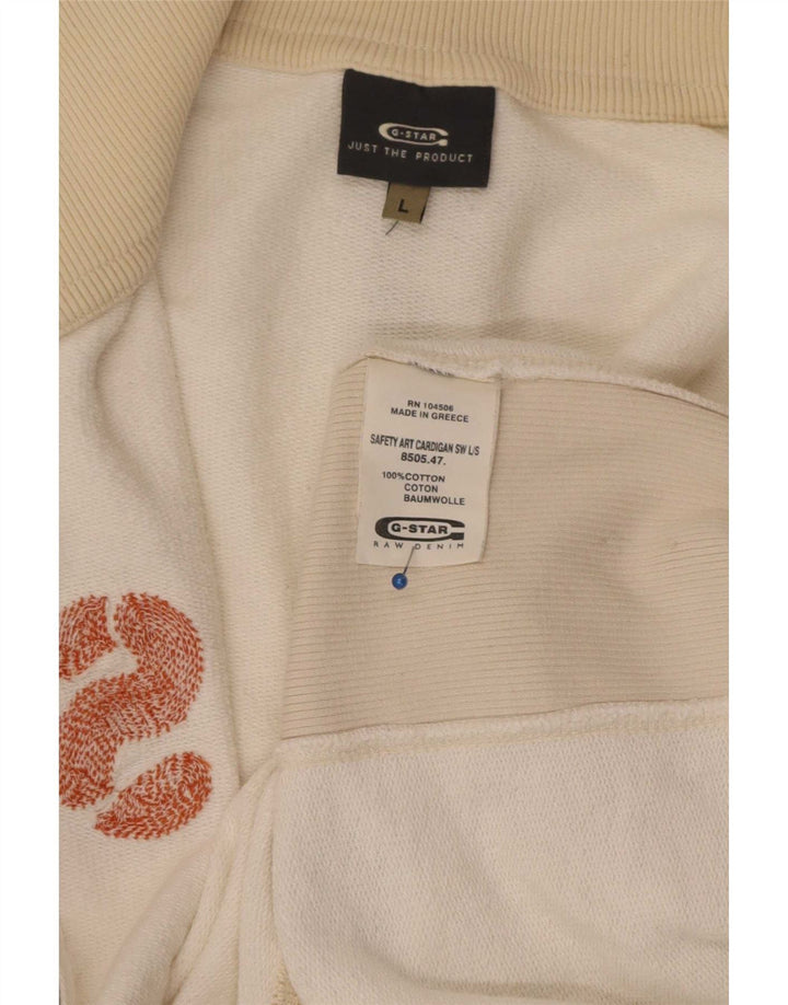 G-Star Veste de survêtement graphique pour hommes, grand, en coton color block blanc