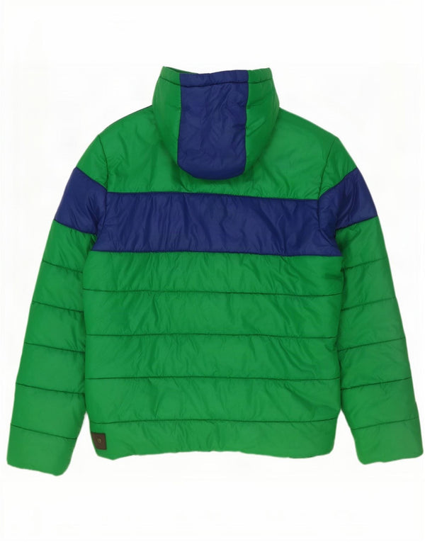 Puma Veste rembourrée à capuche pour homme UK 40 Large Vert Colorblock Polyester