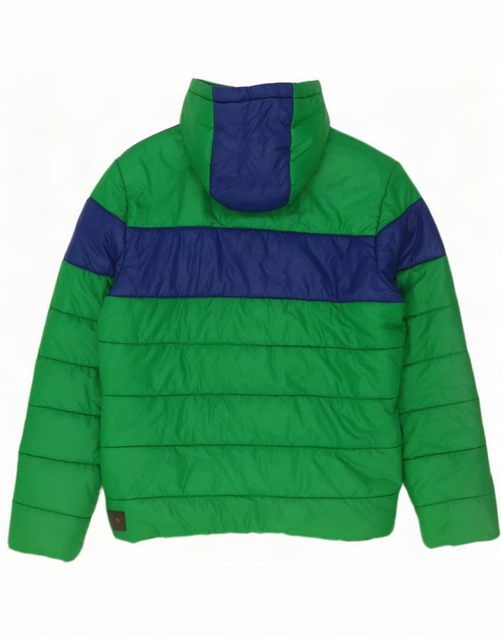 Puma Veste rembourrée à capuche pour homme UK 40 Large Vert Colorblock Polyester