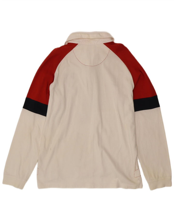 NIKE Polo de rugby à manches longues pour homme UK 45/47 XL Blanc Colourblock