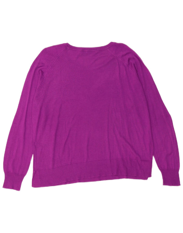 Zara Pull surdimensionné à col bateau pour femme UK 14 Viscose violet moyen