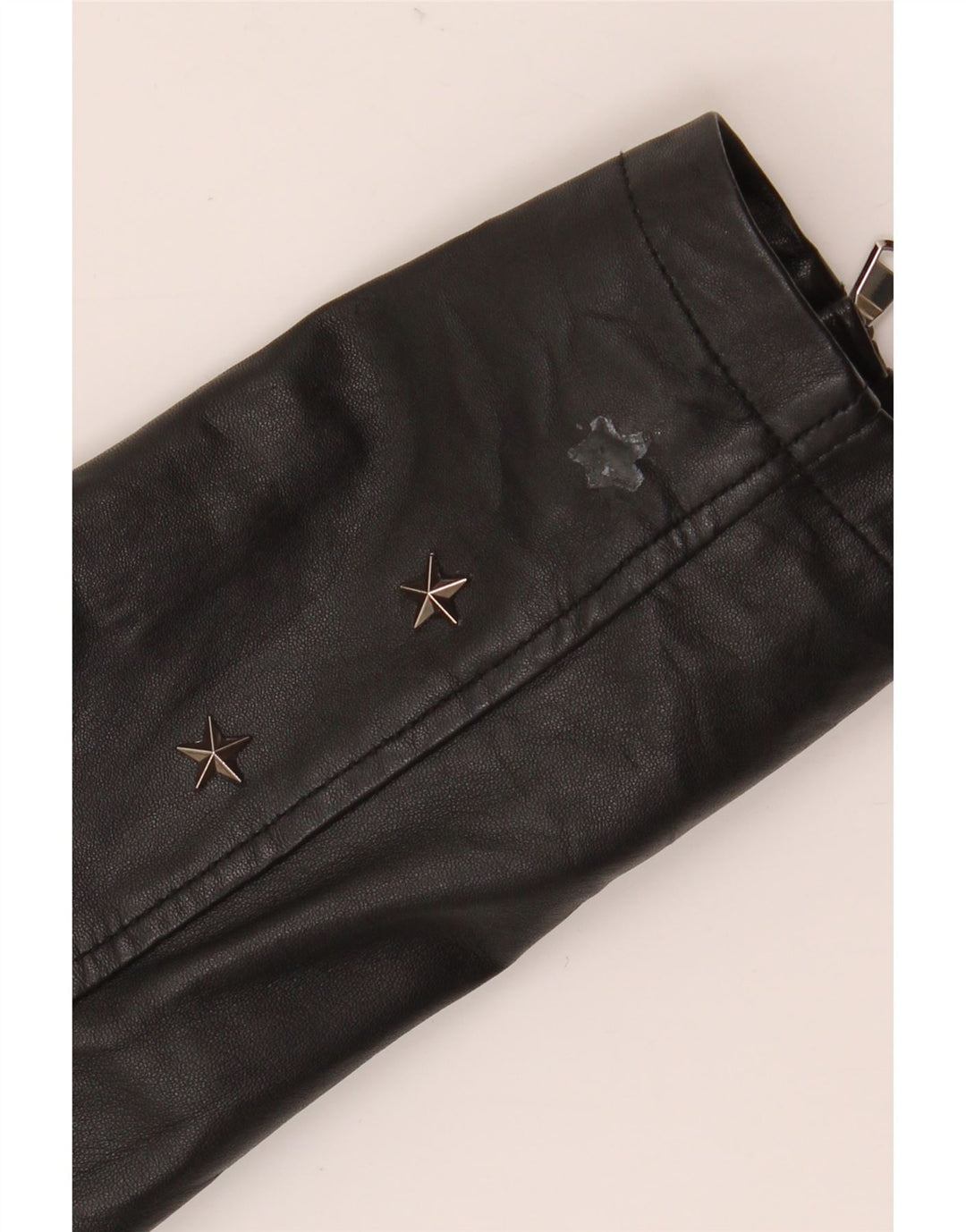 Conbipel Blouson Motard En Cuir Femme IT 40 Petit Cuir Noir