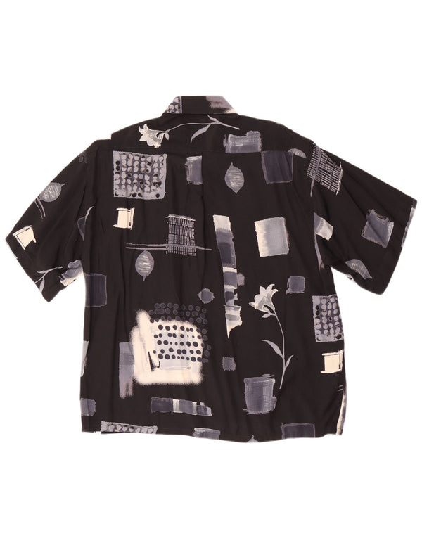 Tipo' S Chemise à manches courtes pour homme Large Noir Géométrique