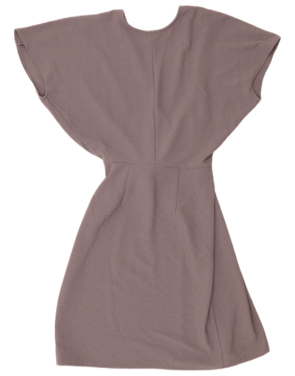 Topshop Robe portefeuille chauve-souris pour femme UK 8 Small Gris Polyester