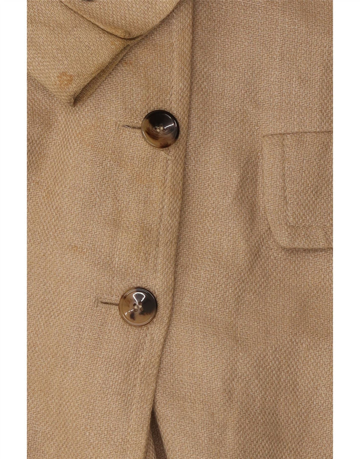 Zara Manteau croisé pour femme UK 14 Viscose beige moyen