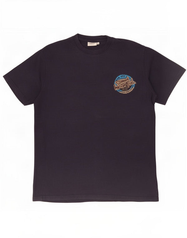 Weird Fish T-shirt graphique pour homme en coton bleu marine moyen