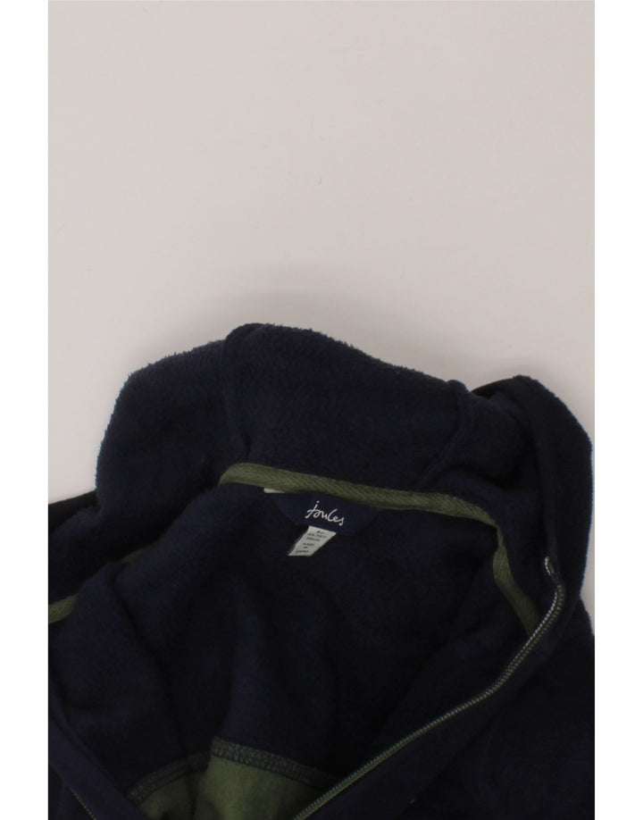 JOULES Boys Hooded Fleece Jacket 5-6 Years Navy Blue Colourblock Polyester Vintage Joules and Second-Hand Joules from Messina Hembry 
