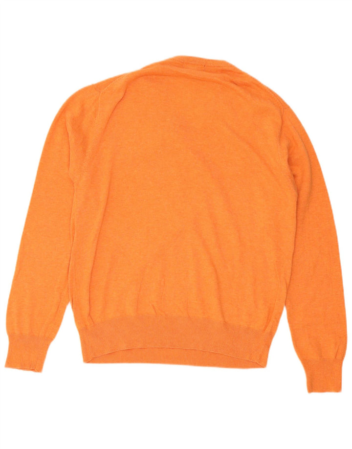 Gant Pull Col V Homme Orange Moyen Coton