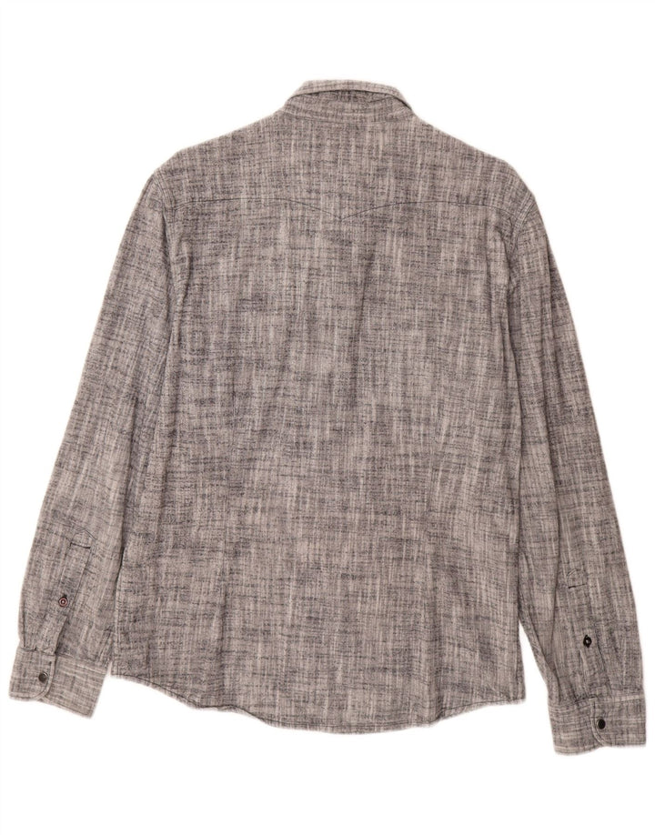 Lee Chemise Slim Fit en Flanelle pour Homme en Coton Chiné Gris Large