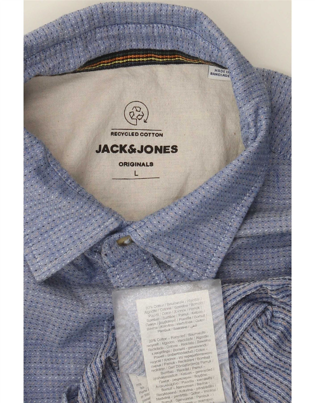 Jack & Jones Chemise Homme Large Bleu Pois Coton