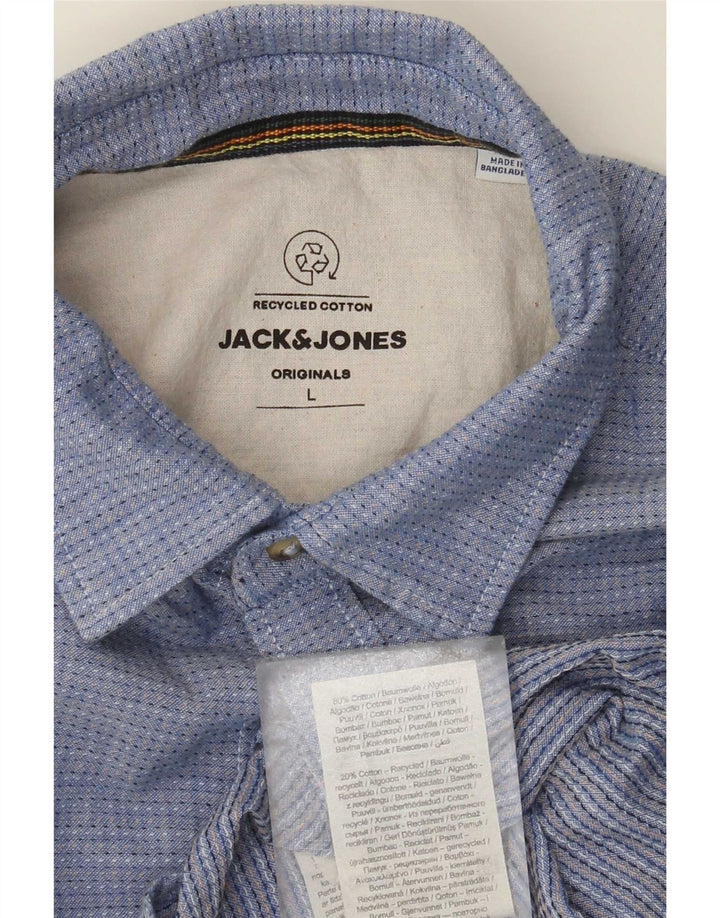Jack & Jones Chemise Homme Large Bleu Pois Coton