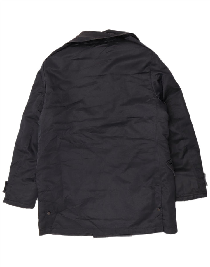Blauer Manteau Double Boutonnage Homme UK 40 Large Bleu Marine Polyester