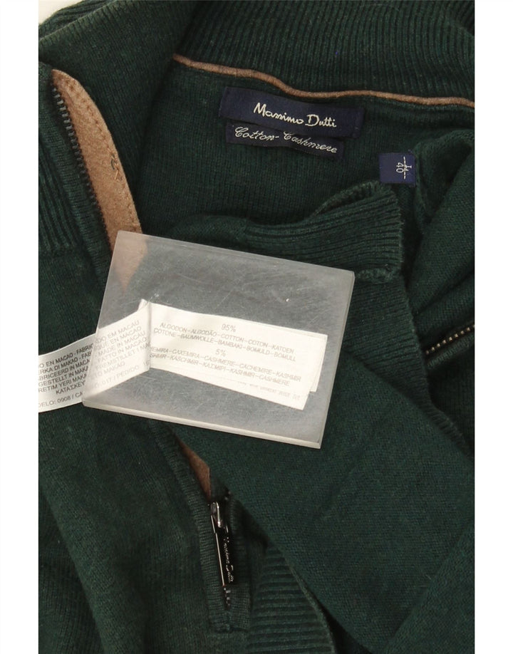 Massimo Dutti Pull col zippé pour homme en coton vert Taille L