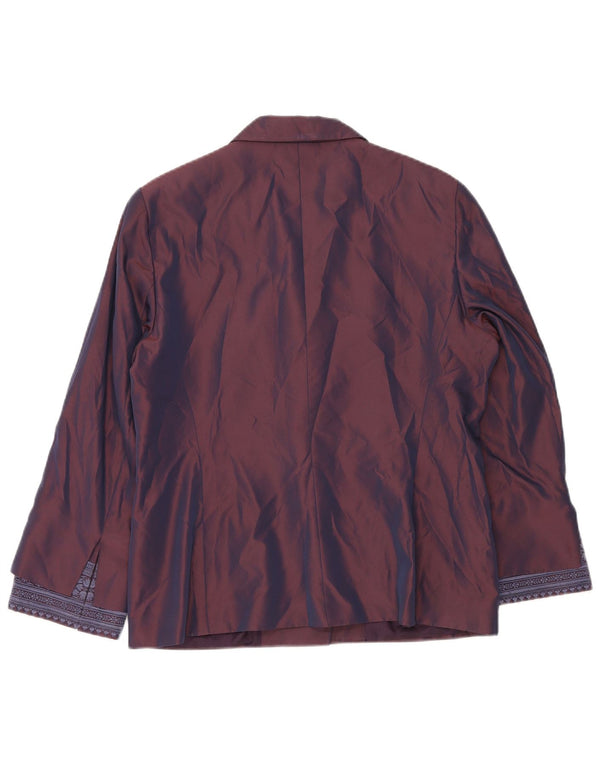 GIANFRANCO FERRE Veste Blazer 2 Boutons Femme UK 16 Grand Violet Floral