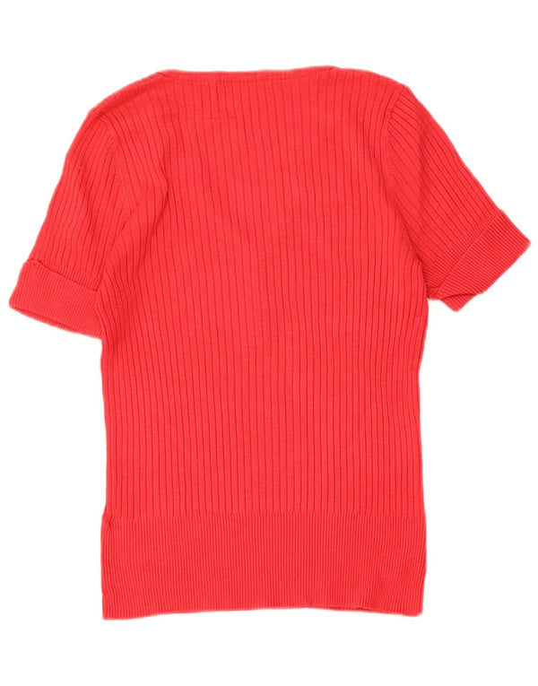 Marks & Spencer T-Shirt Femme UK 14 Medium Rouge Viscose