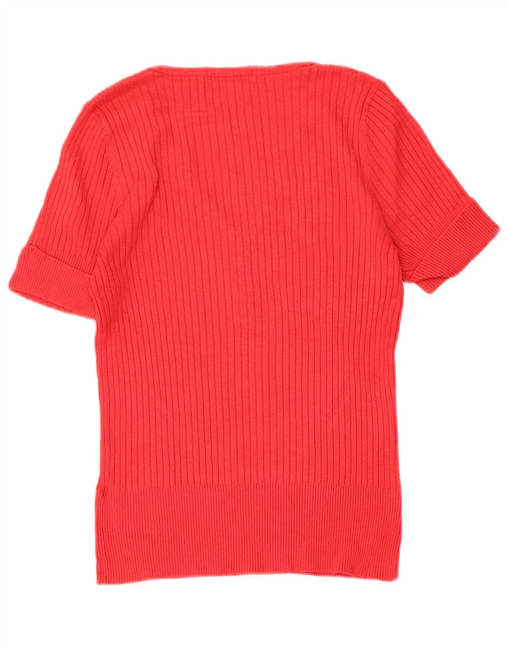 Marks & Spencer T-Shirt Femme UK 14 Medium Rouge Viscose