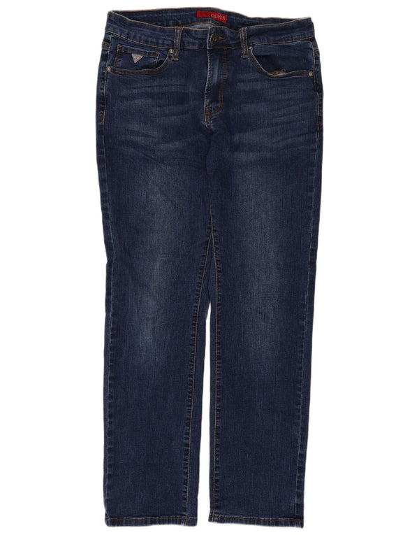 Guess Jean Slim Droit Femme W30 L28 Bleu Coton