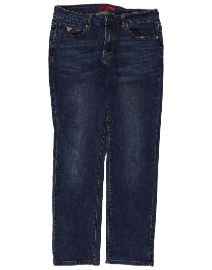 Guess Jean Slim Droit Femme W30 L28 Bleu Coton