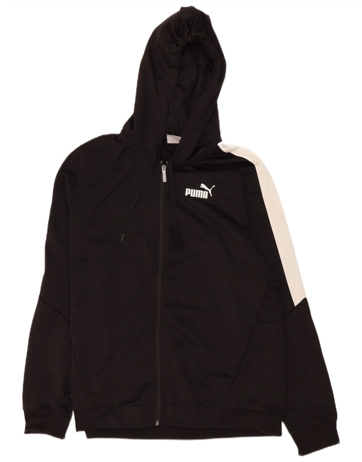 Puma Pull à capuche zippé XL Homme Noir Colorblock Polyester