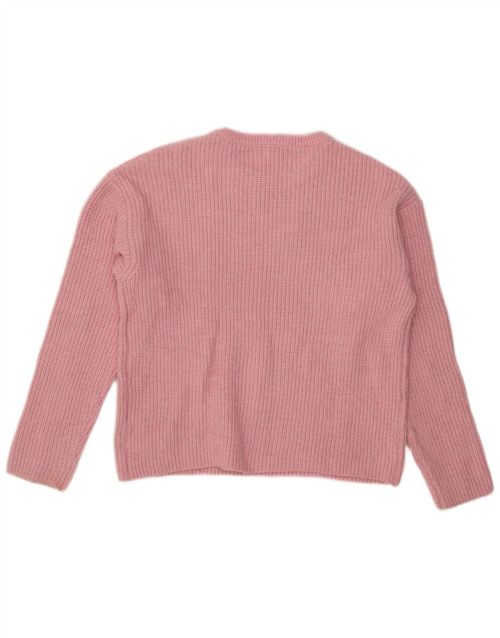 Marks & Spencer Pull col bateau pour femme UK 14 Rose moyen Polyester