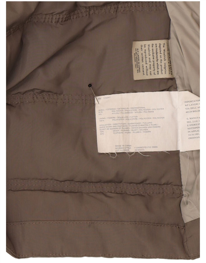 Woolrich Manteau rembourré à capuche pour femme UK 6 XS Gris Polyester Hiver