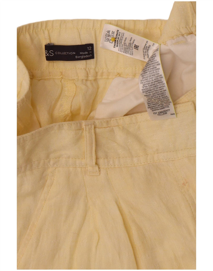 Marks & Spencer Short Chino Femme UK 12 Medium W30 Lin Jaune