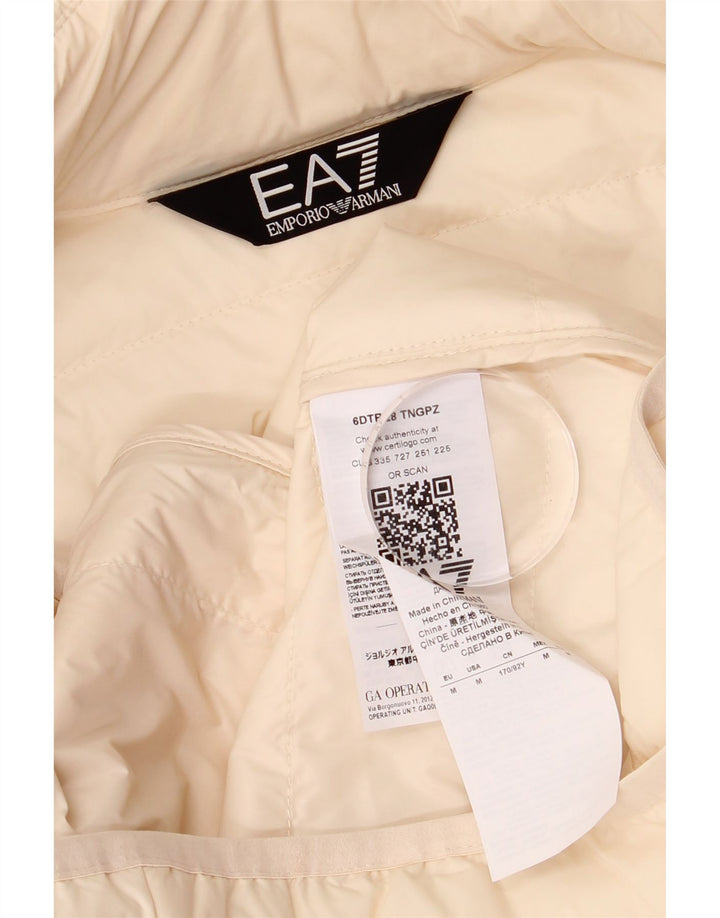 Emporio Armani Veste matelassée à capuche pour femme UK 14 Medium Off White
