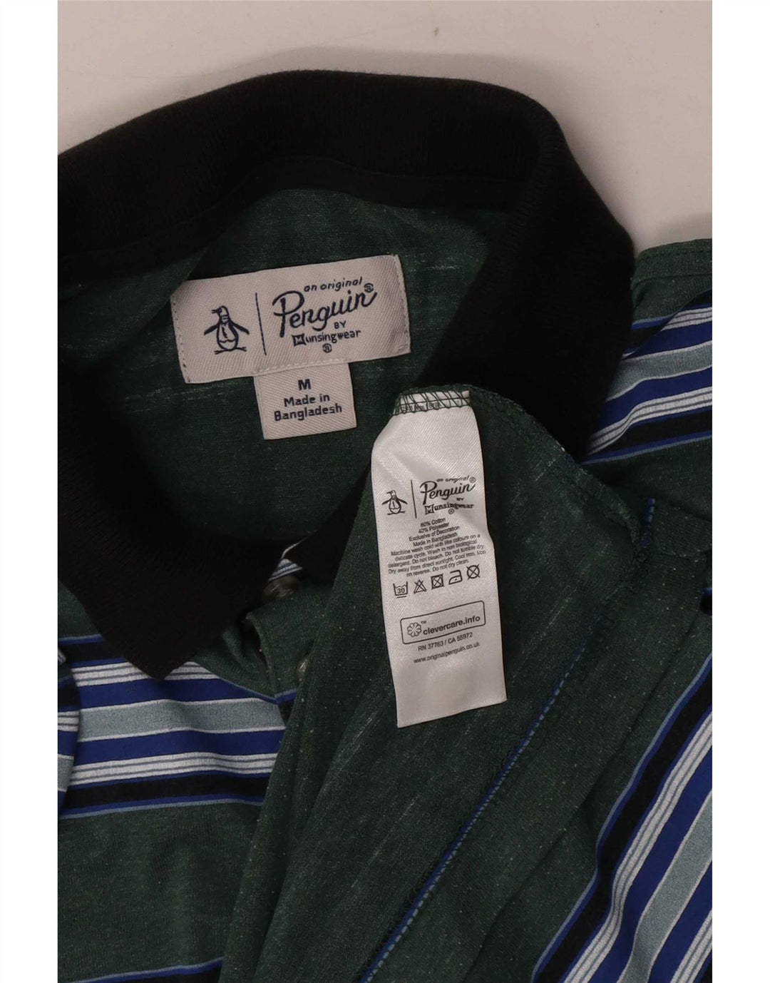 Penguin Polo à Manches Courtes Homme Coupe Regular Rayé Vert Moyen