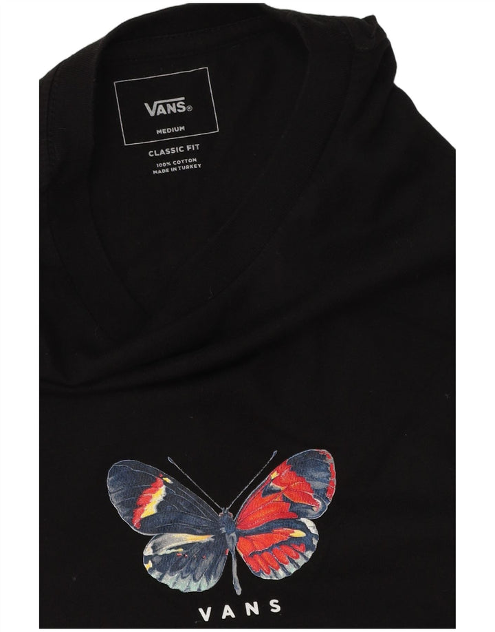 Vans Haut graphique à manches longues pour homme Coupe classique Papillon en coton noir moyen