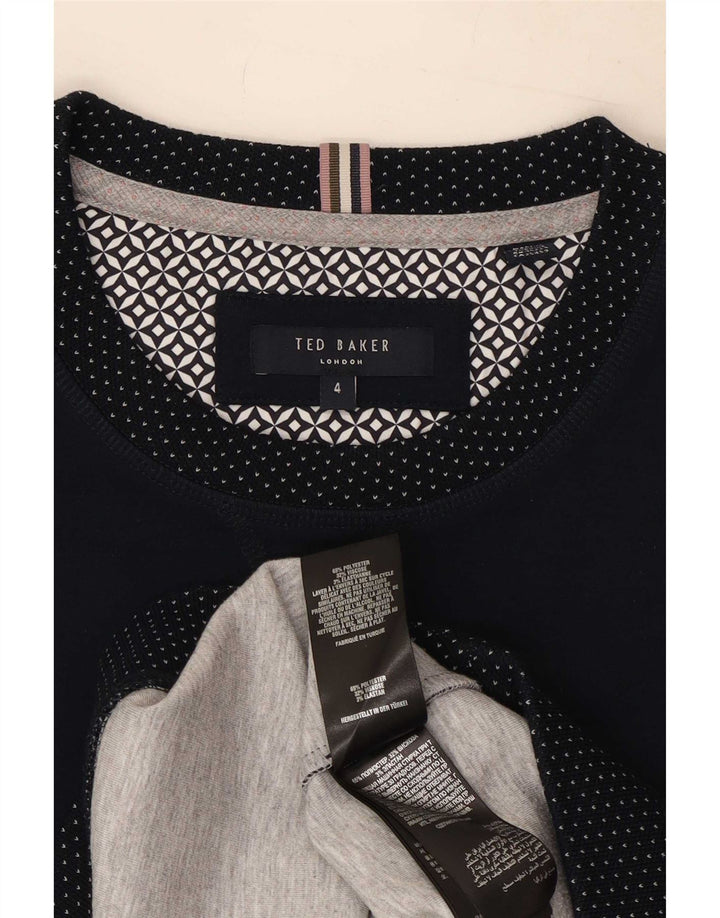 Ted Baker Sweat-shirt pour homme Taille 4 Grand Bleu marine à pois en polyester