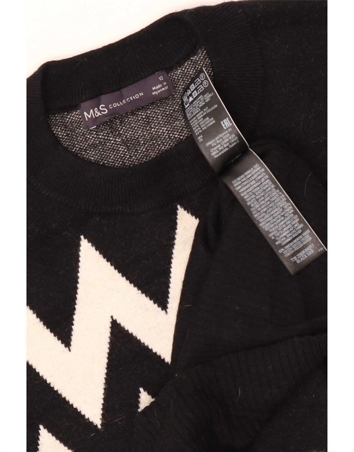 Marks & Spencer Pull à col rond pour femme UK 12 Noir moyen