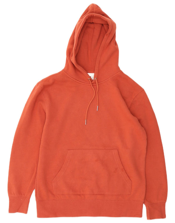 Topshop Womens Oversized Hoodie Jumper UK 6 XS Orange Cotton
