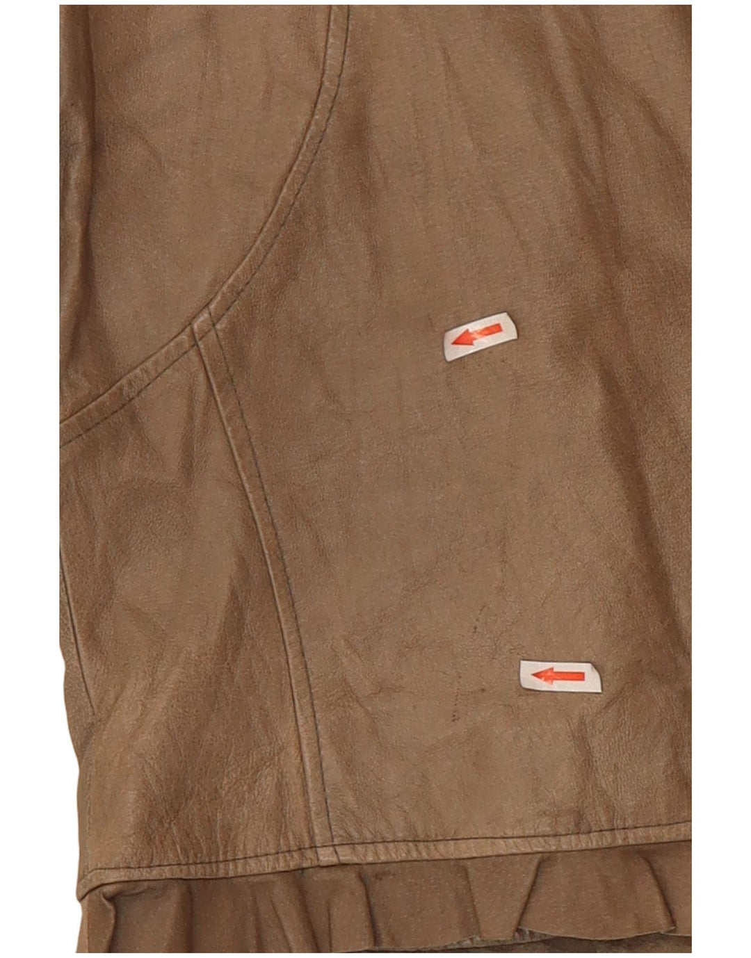 veste en cuir crop femme vintage UK 10 Petit Beige