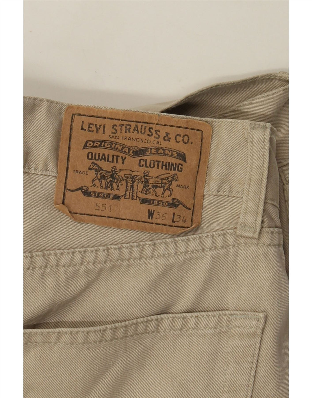Levi's Jean Droit 551 Homme W36 L30 Beige Coton