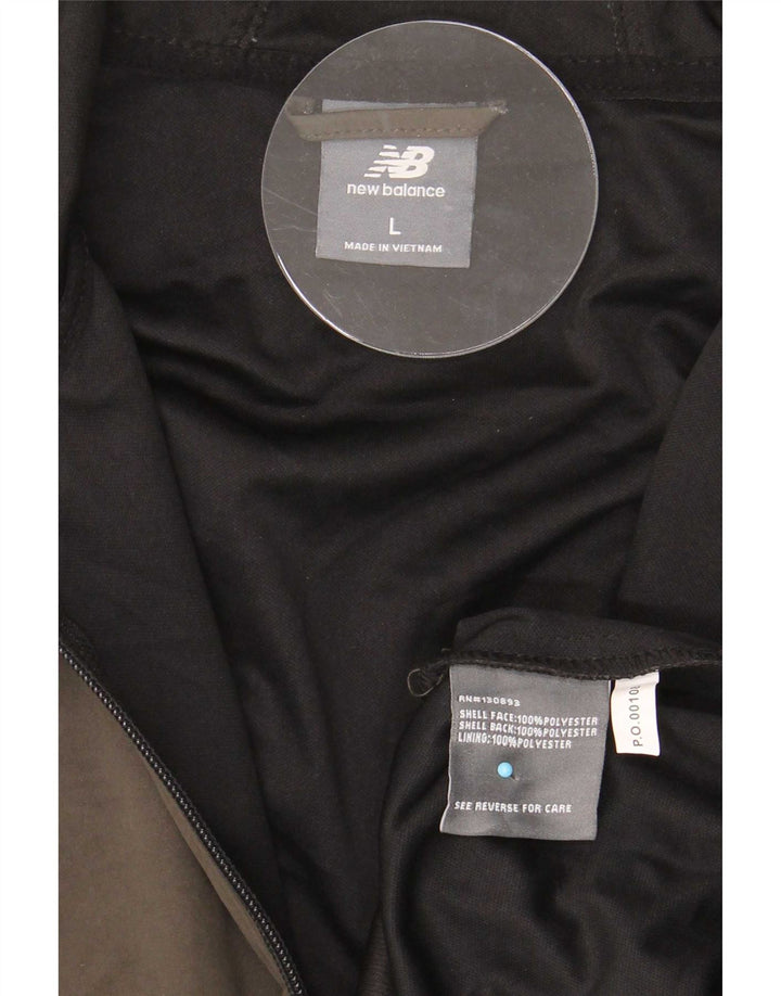 New Balance Veste de survêtement à capuche pour homme Large Kaki Polyester