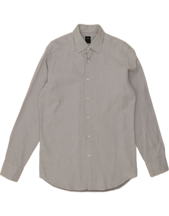 HUGO BOSS Mens Tailored Regular Fit Shirt Size 40 15 3/4 Medium Grey Check Vintage Hugo Boss and Second-Hand Hugo Boss from Messina Hembry 