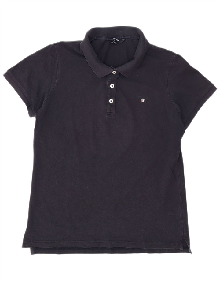 GANT Polo Femme UK 14 Large Bleu Marine Coton
