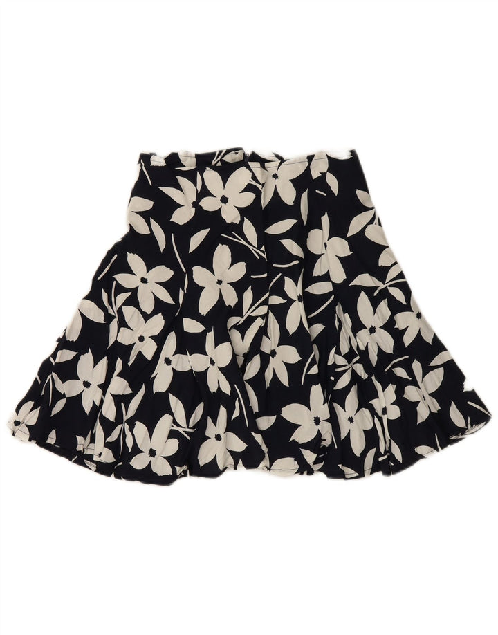 Avant Femme Mini Jupe W28 Medium Noir Floral Viscose