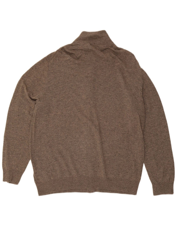 GANT Cardigan Homme Pull 3XL Marron Moucheté Laine